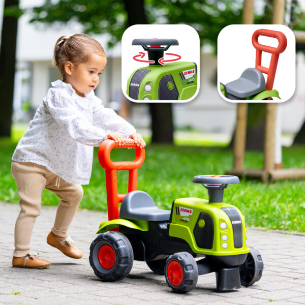 Fonctions - Fille avec porteur tracteur Claas