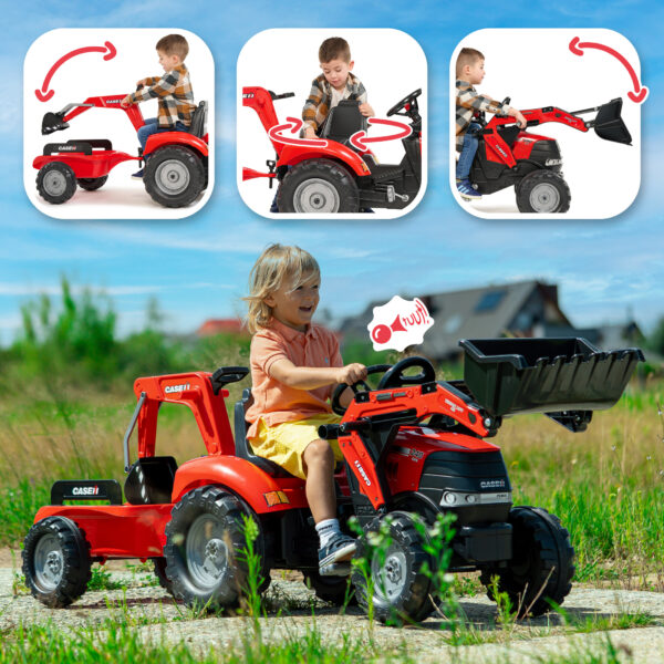 Fonctions - Enfant sur tractopelle Case IH