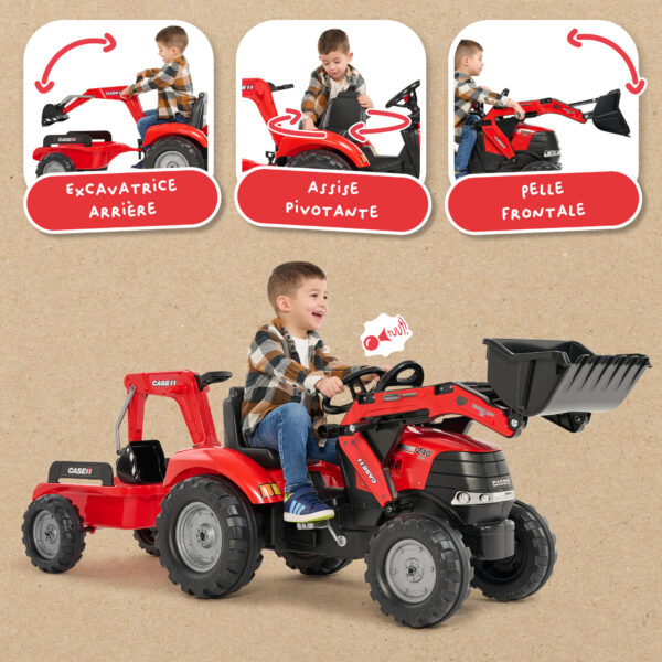 Enfant sur tractopelle Case IH