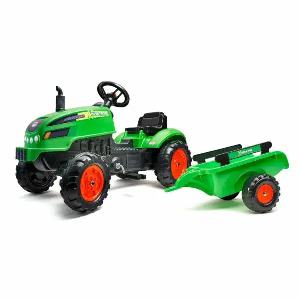 Pilsan Grand Tracteur à Pédale XXL Avec Remorque – Rouge – 95cm – Enfants (max 50kg)