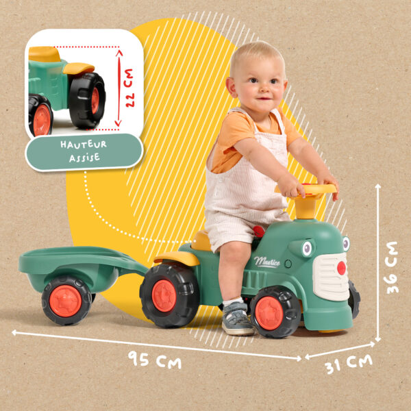 Dimensions - Enfant sur porteur tracteur Maurice