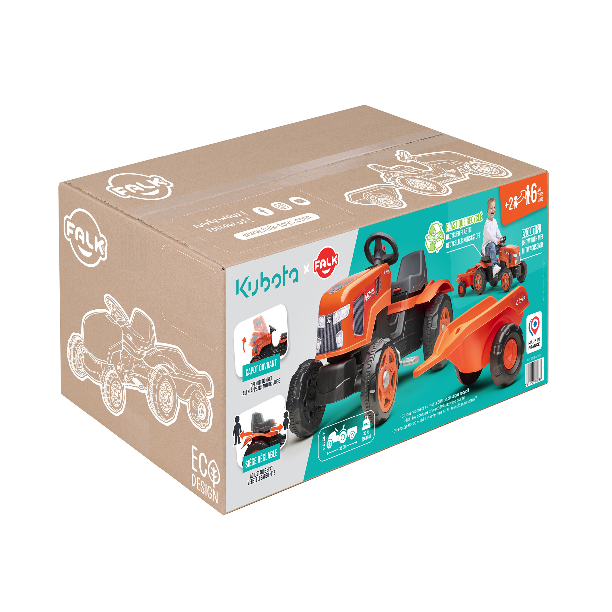 Enfant sur Tracteur Kubota
